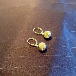 Gold tone drop ball earrings